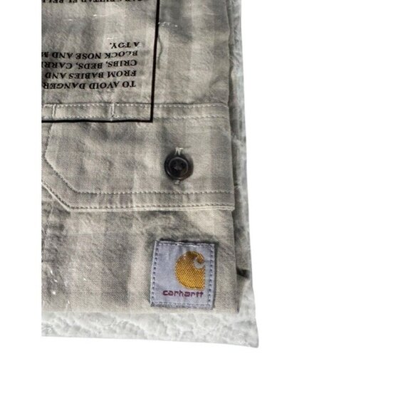 Carhartt Men's Sz XL Tall Loose Fit Tan Plaid Short Sleeve Button Down Shirt NWT - Picture 5 of 7